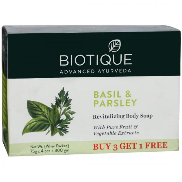 Buy Biotique Basil Parsley Revitalizing Body Soap Buy 3 Get 1