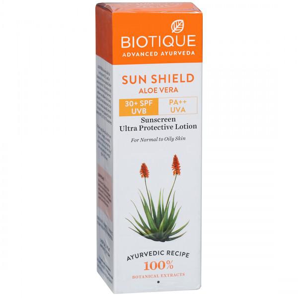 Biotique Sun Shield Aloe Vera Spf 30+ Pa++ Sunscreen Ultra Protective  Lotion for Normal to Oily Skin 120 ml