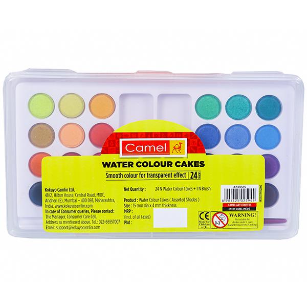 Camel Student Watercolors - Assorted box of cakes | 24 shades
