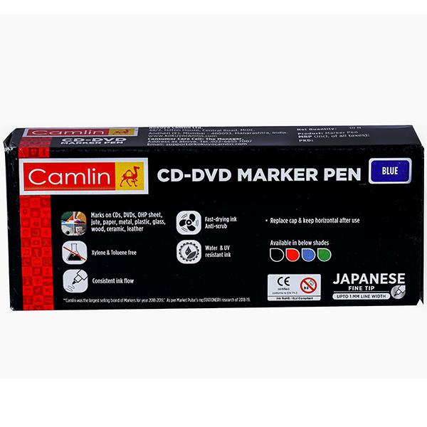 10 Pieces Camlin CD DVD Black Marker Pen Pens Water & UV Resistant Free  Shipping