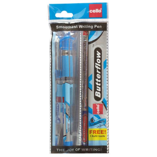 Buy Cello Butterflow Blue Ball Pen (Free 1 Refill) Online at Best price ...