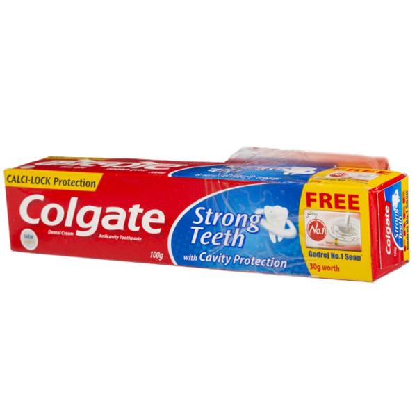 Buy Colgate Strong Teeth Toothpaste (Free Godrej Soap) 100 g Online at ...