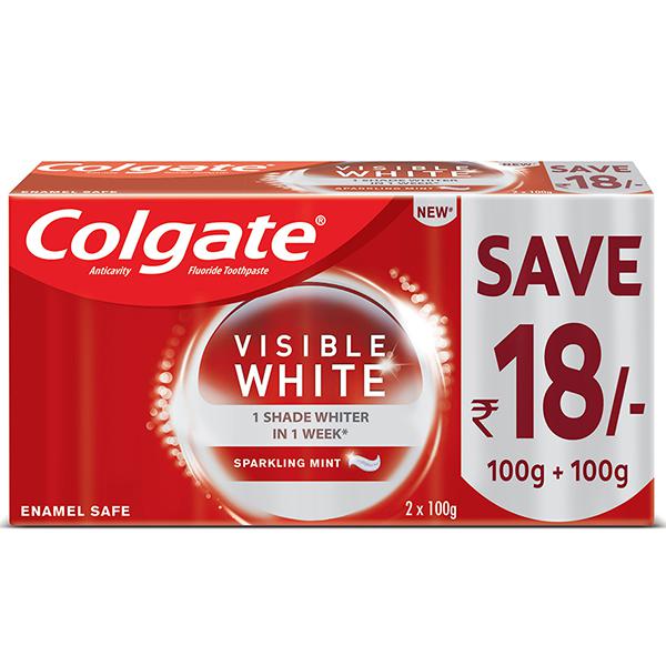 Buy Colgate Visible White Toothpaste (Save Rs-18) 2 x 100 g Online