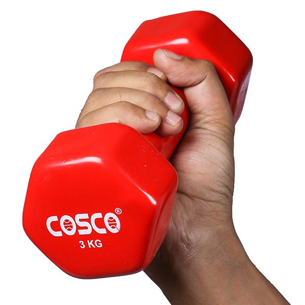 Cosco Vinyl Dumbbell Hexagonal 28104 3 kg