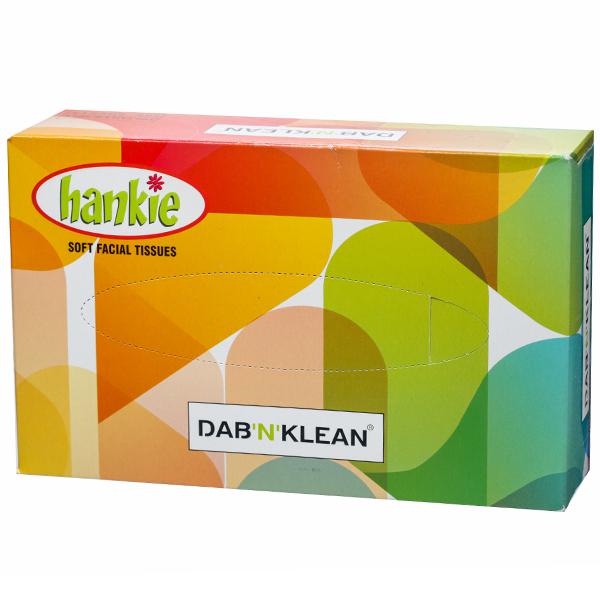 Buy Dab N Klean Hankie Soft Facial Tissues 2 Ply (20 cm x 20 cm) 100 ...