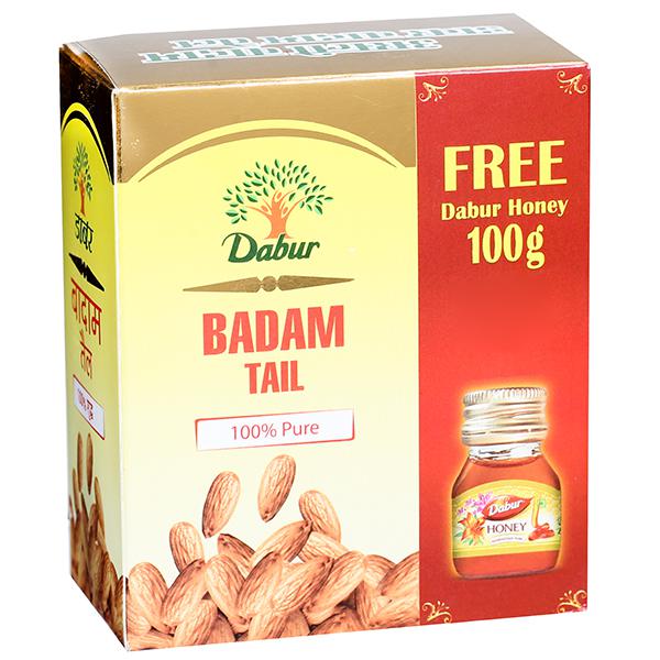 Buy Dabur Badam Tail 100 % Pure (Free Dabur Honey 100 g) 100 ml Online ...