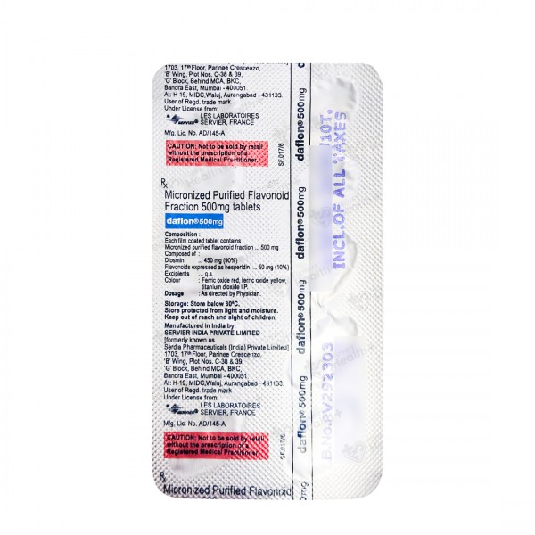 Daflon – Diosmin Hesperidin 500mg (20 Tab) – Pharmacy PVR