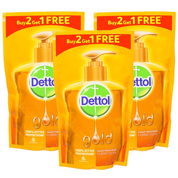 Buy Dettol Gold Classic Clean Handwash Buy 2 Get 1 Free 3 X 175 Ml