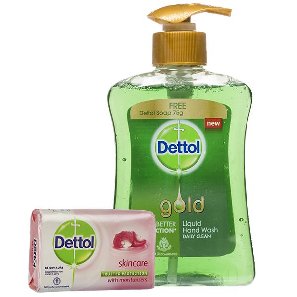 Buy Dettol Gold Daily Clean Handwash (Free Dettol Soap 75 g) 250 ml Buy Dettol Gold Daily Clean Handwash (Free Dettol Soap 75 g) 250 ml