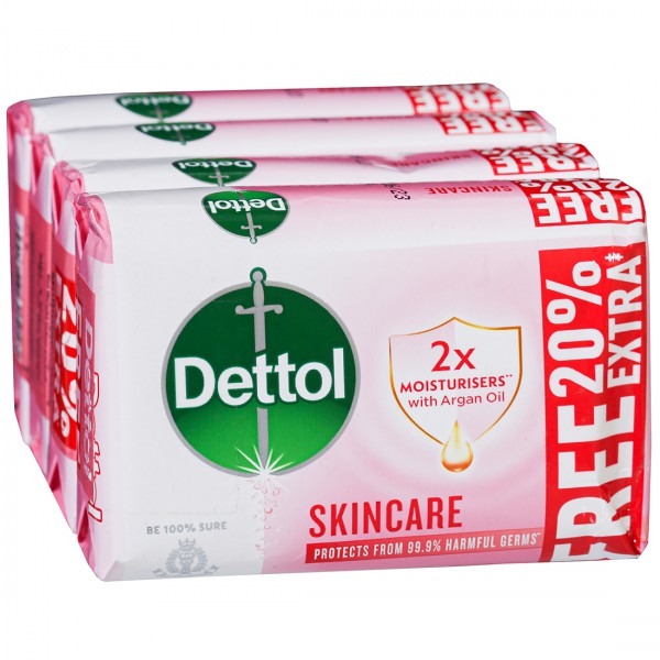 Buy Dettol Skincare Soap With Pure Glycerine Free 20 Extra 4 X 125 G Online At Best Price In