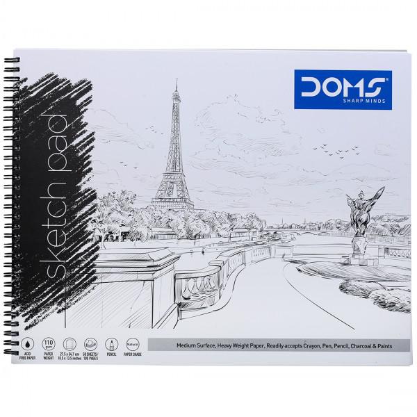 Buy Doms Sketch Pad Wiro Unruled Spiral (27.5 x 34.7 cm) Art No.7892 100  Pages Online