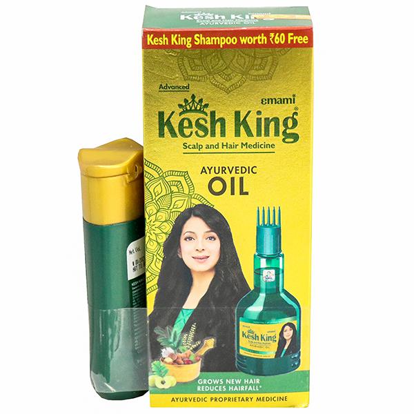 Buy Emami Kesh King Ayurvedic Hair Oil (Free Kesh King Shampoo 50 ml) 100  ml Online | Flipkart Health+ (SastaSundar)