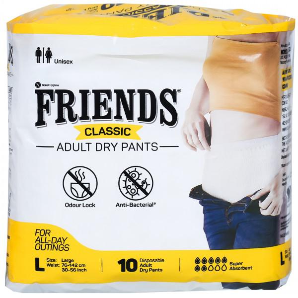 Buy FRIENDS PREMIUM ADULT DRY PANTS LARGE 10 PC PACK + CLASSIC UNDERPADS  COMBO AND OFFER PRICE CUT Online & Get Upto 60% OFF at PharmEasy