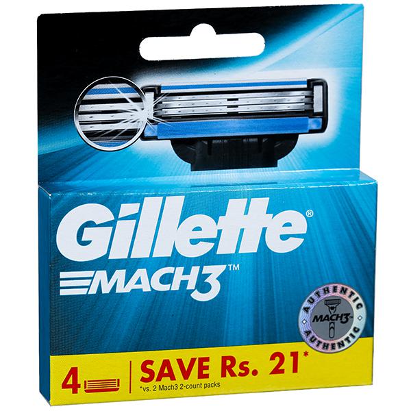 Buy Gillette Mach 3 Cartridges Save Rs 21 Pack Of 4 Online At Best