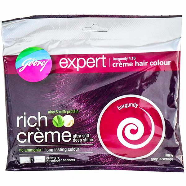 Godrej Expert hair color Rich creme ultra soft Burgundy 4.16 color(14731/33)  – CDE
