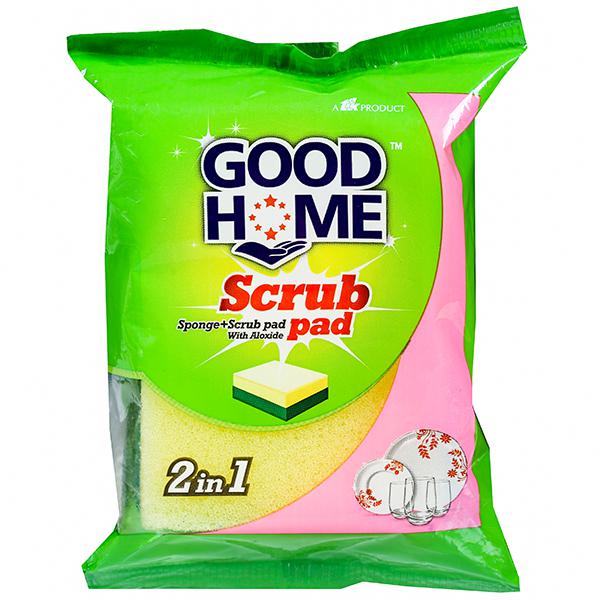 Good Home Scrub Pad 2 in 1 Sponge+Scrub Pad