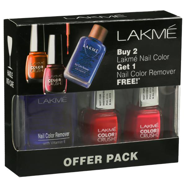 Lakme Beautifying Gift Hamper - 2 Lakme Nail Polish, 2 Lakme Enrich Satin  Lipstick and Card