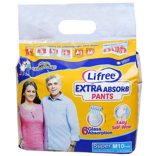 Buy Lifree Extra Absorb Adult Pants Super M Pack Of 10 Online at Best ...