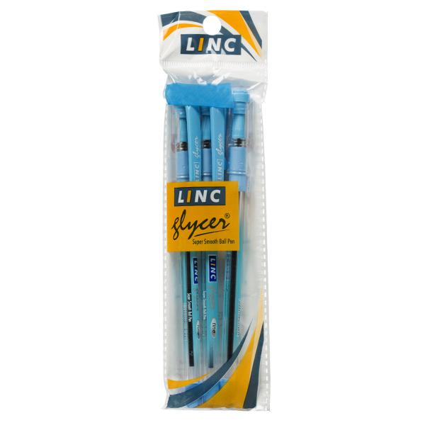 Linc glycer Model: 12918 Transparent body with blue ink fine tip A set of 3  numbers cap type gel pen