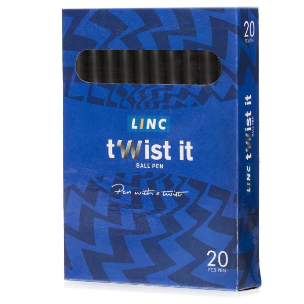 Buy Linc Twist It Black Ball Pen Pack Of 20 Online at Best price in ...