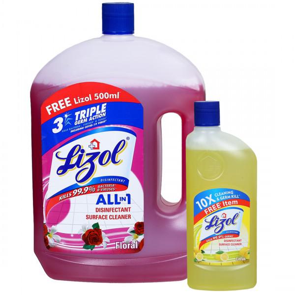 Buy Lizol Disinfectant Surface Cleaner All In 1 Floral Free Lizol Citrus 500 Ml 2 L Online At 3961