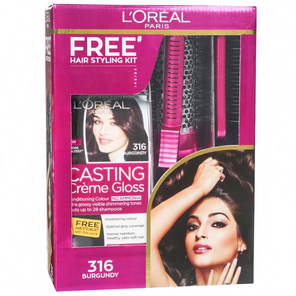 Buy Loreal Paris Casting Creme Gloss Conditioning Hair Colour 316 Burgundy Free Hair Styling 0211