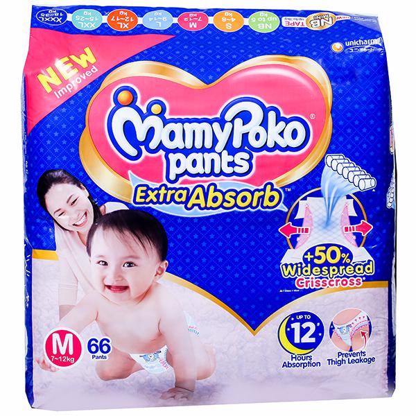 Buy MamyPoko Pants Extra Absorb Diapers M (7-12 kg) Pack Of 66 Online ...