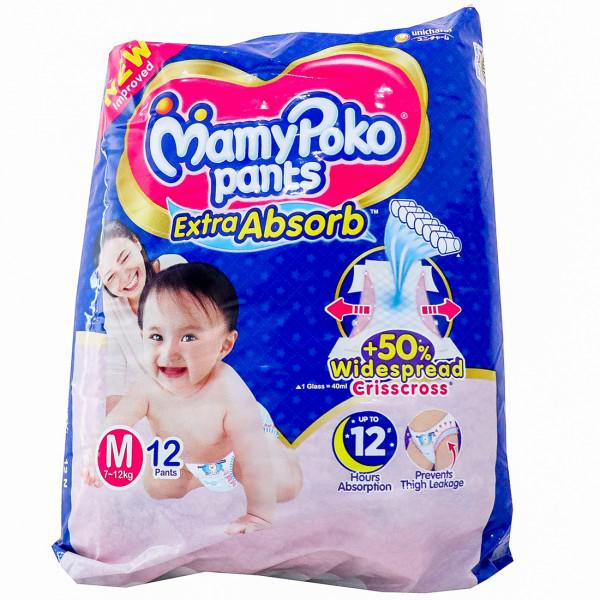 MamyPoko Mamy Poko L - 12 pIECES Extra Absorb Pant Style Diapers - L - Buy  12 MamyPoko Pant Diapers | Flipkart.com