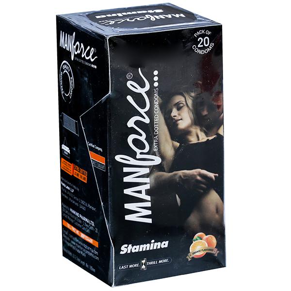 Buy Manforce Orange Stamina Extra Dotted Condoms Pack Of 20 Online At