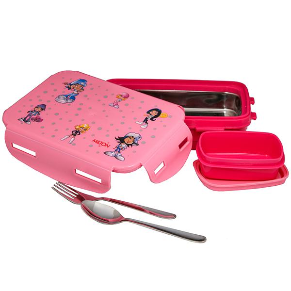 Buy Milton Steely Mini Insulated Tiffin Box Pink Online at Best price ...