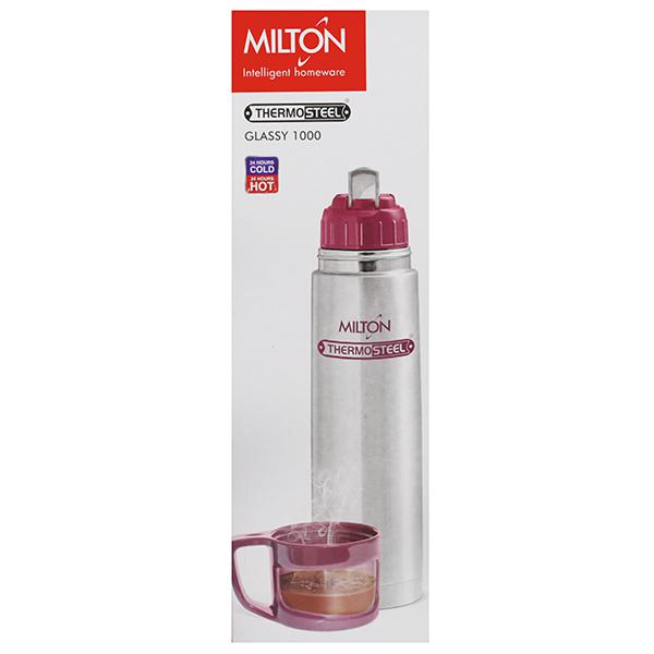 Buy MILTON Cylindrical Metallic Glassy Thermo Flask - 1000ml