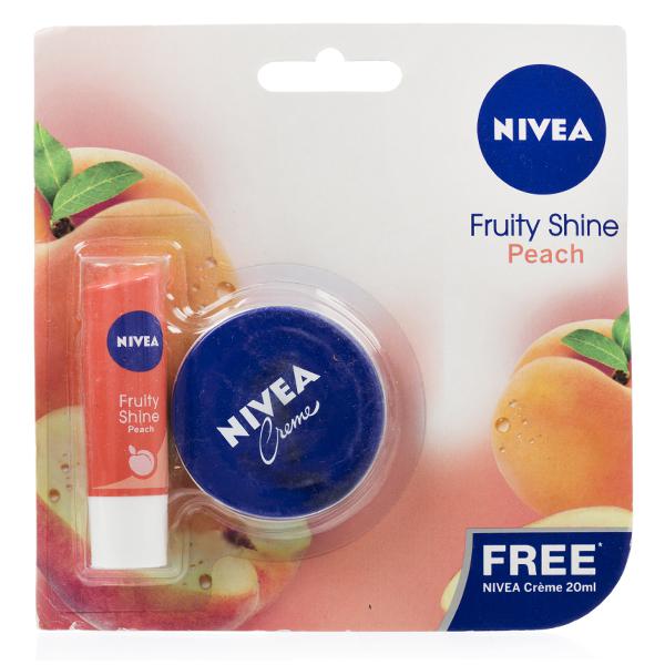 Buy Nivea Fruity Shine Peach Lip Care Free Nivea Cream 20 Ml 4 8 G