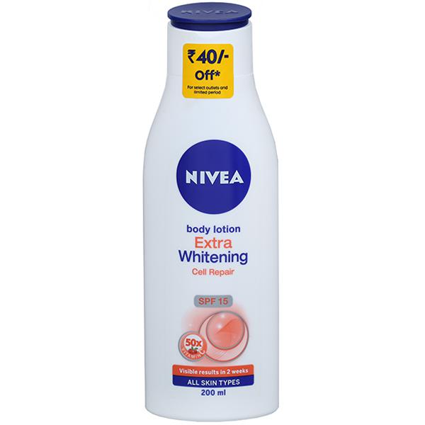 Buy Nivea Extra Whitening Cell Repair Spf 15 Body Lotion (Rs 40 Off ...