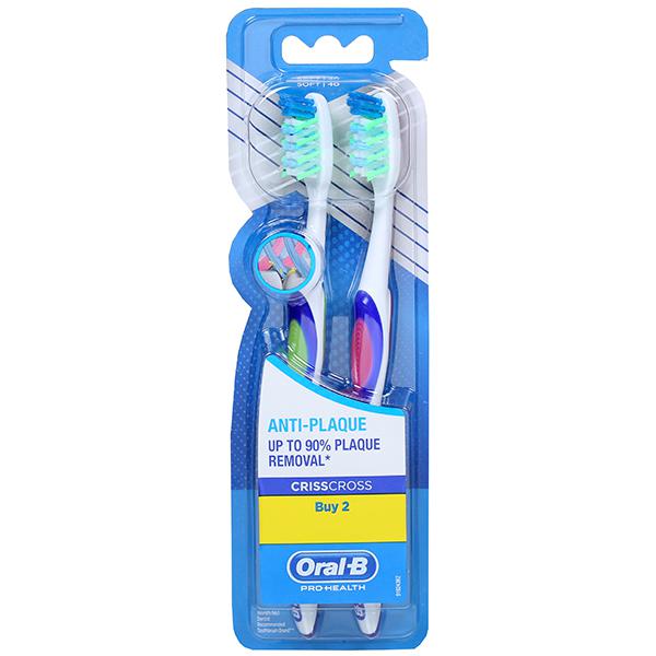 Buy Oral B Pro Health CrissCross Anti Plaque Soft Toothbrush Pack Of 2 ...