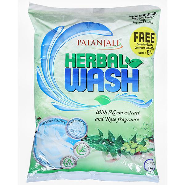 Patanjali Herbal Wash Combo- Herbo Detergent Cake 250gm(pack of 4)+Herbo  detergent powder 2kg(Pack of 2)- Rs 23 Off