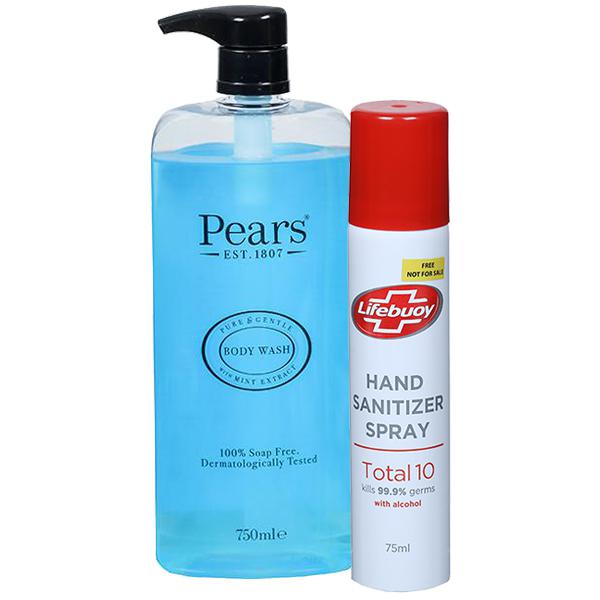 Buy Pears Pure And Gentle Body Wash With Mint Extract Free Lifebuoy Hand