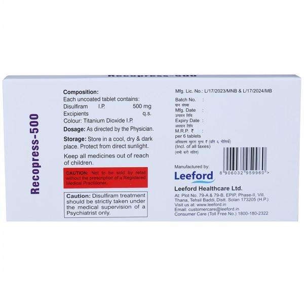 Disulfiram Tablets I.p 500mg