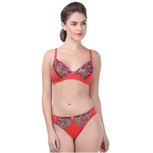 Buy Rupa Softline Charmis Bra & Panty Set Orange (34B-85 cm) Online