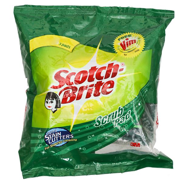 Buy Scotch Brite Scrub Pad 7.5 cm x 10 cm + (Free Vim Dishwash Bar ...