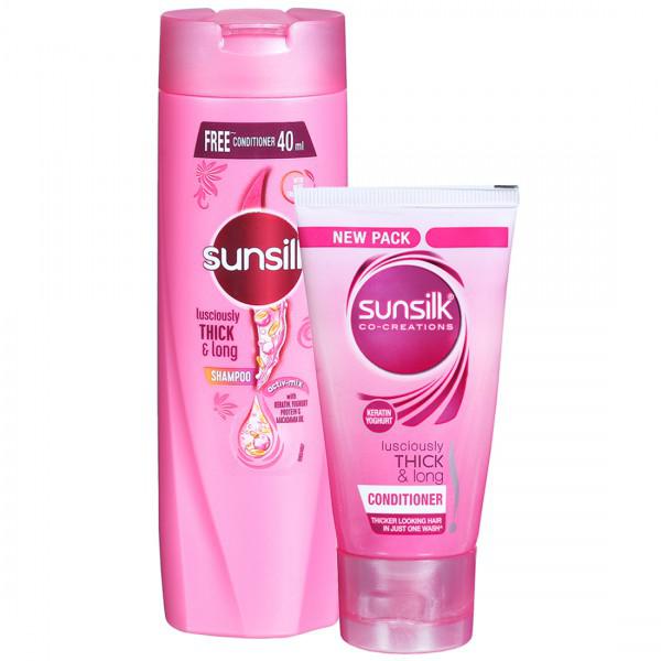 Buy Sunsilk Lusciously Thick & Long Shampoo (Free Sunsilk Conditioner ...