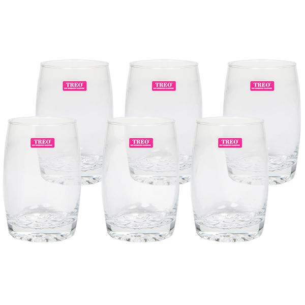 Buy Lyon Glass Tumbler Set of 6, 265ML - Treo by Milton