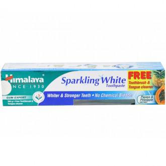 Buy Himalaya Sparkling White Toothpaste (Toothbrush & Tongue Cleaner ...