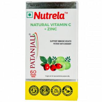 Buy Patanjali Nutrela Natural Vitamin C + Zinc Chewable 60 Tablets ...