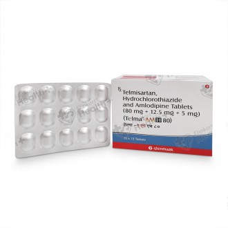 Buy Telma Amh 80 mg Tablet (15 Tab) Online at Best price in India ...